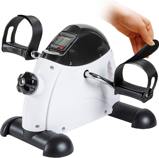 Pedal Exerciser Stationary under Desk Mini Exercise Bike - Peddler Exerciser with LCD Display, Foot Pedal Exerciser for Seniors,Arm/Leg Exercise